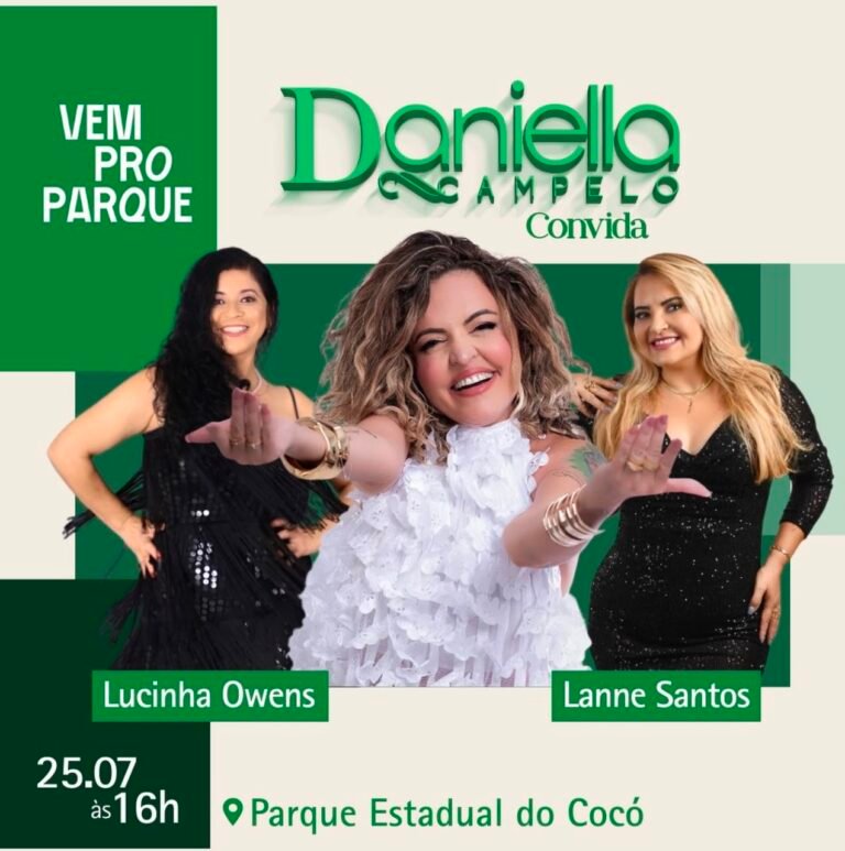 Cantora Daniella Campelo se apresenta neste sábado, dia 25, com o Projeto “Forró como Antigamente” no Parque do Cocó